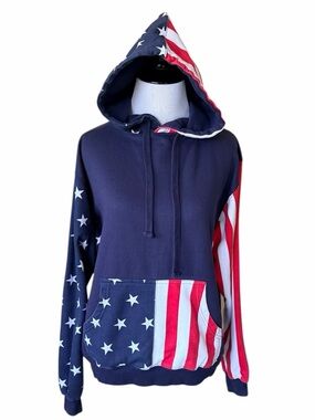 ESY SURF CO Patriotic American Flag Stars and Stripes Hoodie